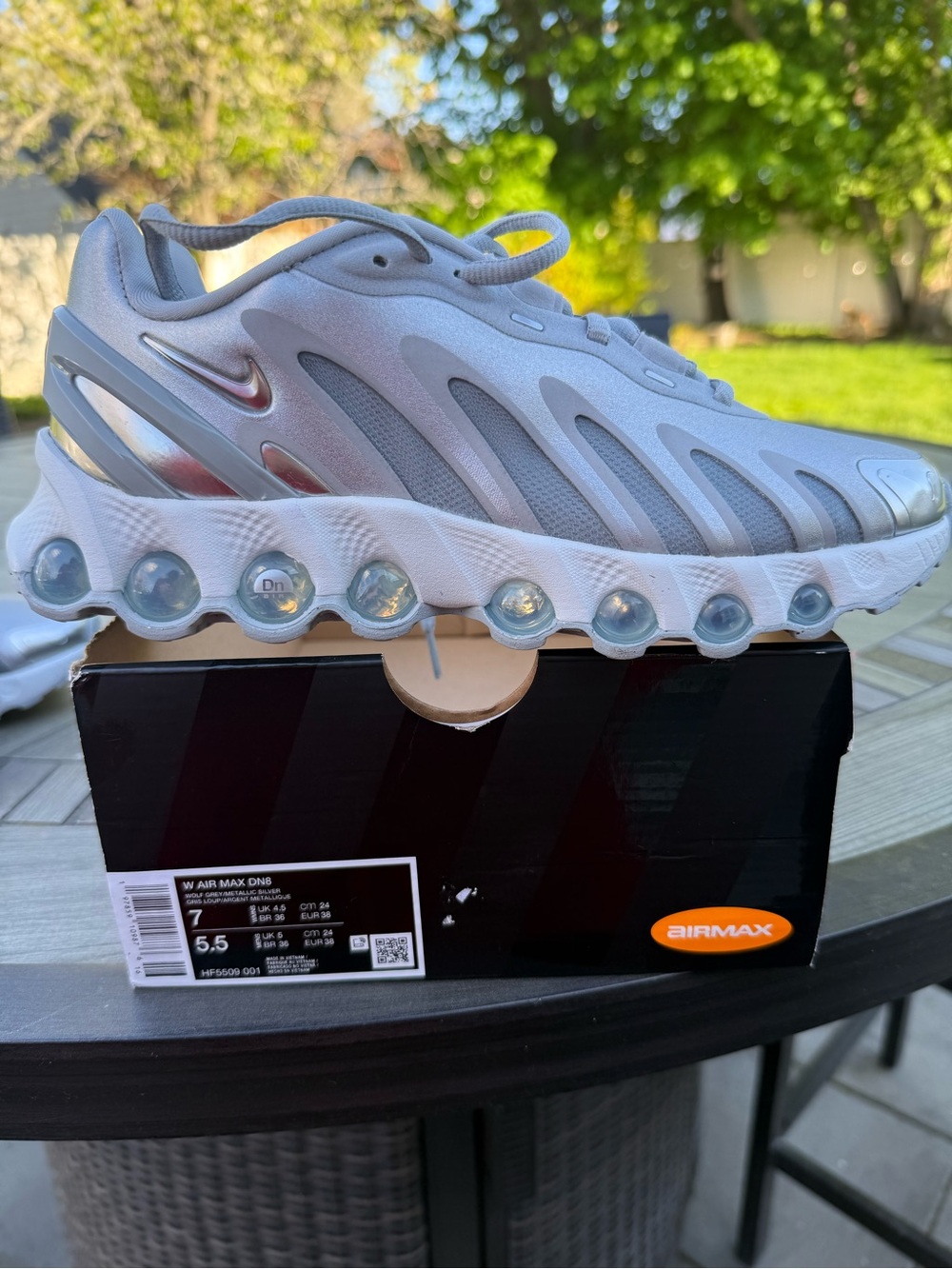 🔥Nike Wolf Gray/metallic silver Air Max DN8 Women's Sneakers👟
